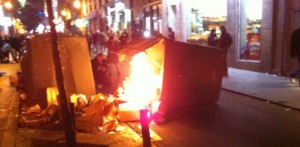 Resultado de los disturbios producidos en Tirso de Molina durante la protesta 'Rodea el Congreso'