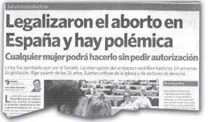 Facsímil diario Clarín, marzo 2010