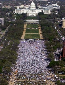 Manifestacion inmigrantes frente a la Casa Blanca