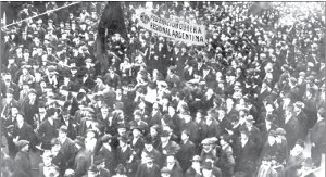 Acto de la Federación Obrera Regional Argentina en 1919