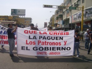 venez Que la crisis la paguen los patronos