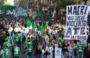 Marcha contra Macri por la represion en el Borda