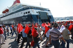 grecia trabajadores del puerto