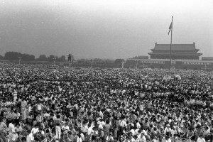 Protesta Plaza Tiananmen. Foto Jiang Lin